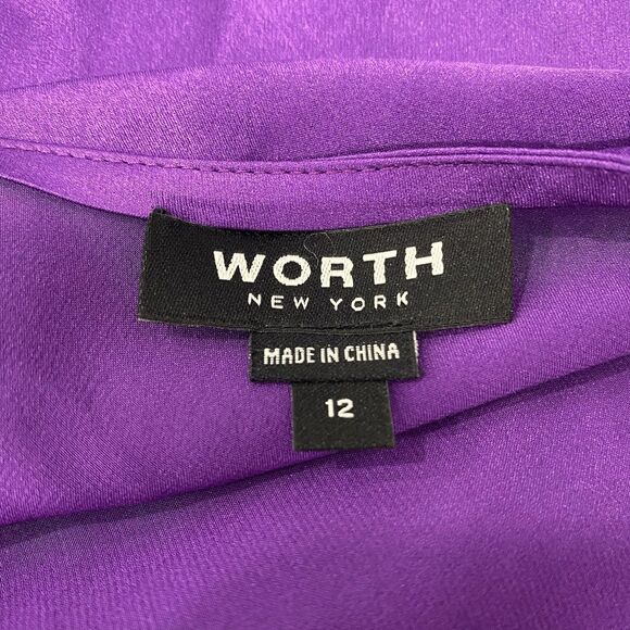 WORTH NY 12 NWT Purple Silk Long Babydoll Camisole Top Coquette Girl Deadstock - Picture 8 of 16